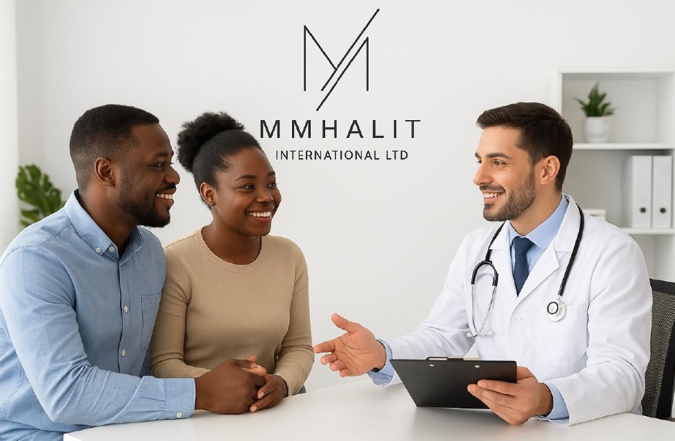 Friendly medical professional assisting patient